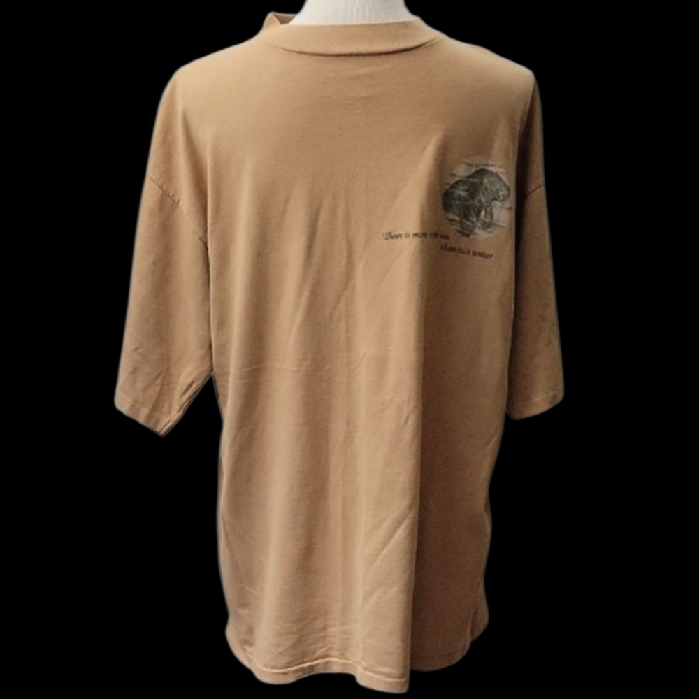 World Wildlife Federation Men's Tan Graphic T-Shirt